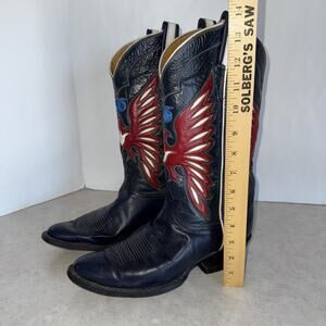Vtg Tony Lama Bicentennial Thunderbird/Eagle Cowboy Boot Men Sz 9D 1976 1776-R34